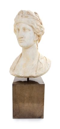 An Italian Marble Head of Minerva Height 15 1/2 inches. — 18TH/19TH CENTURY