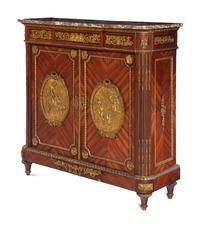 A Louis XVI Style Gilt Bronze Mounted Kingwood Marble-Top Cabinet by Befort Jeune (Mathieu Befort, 1813-1880)