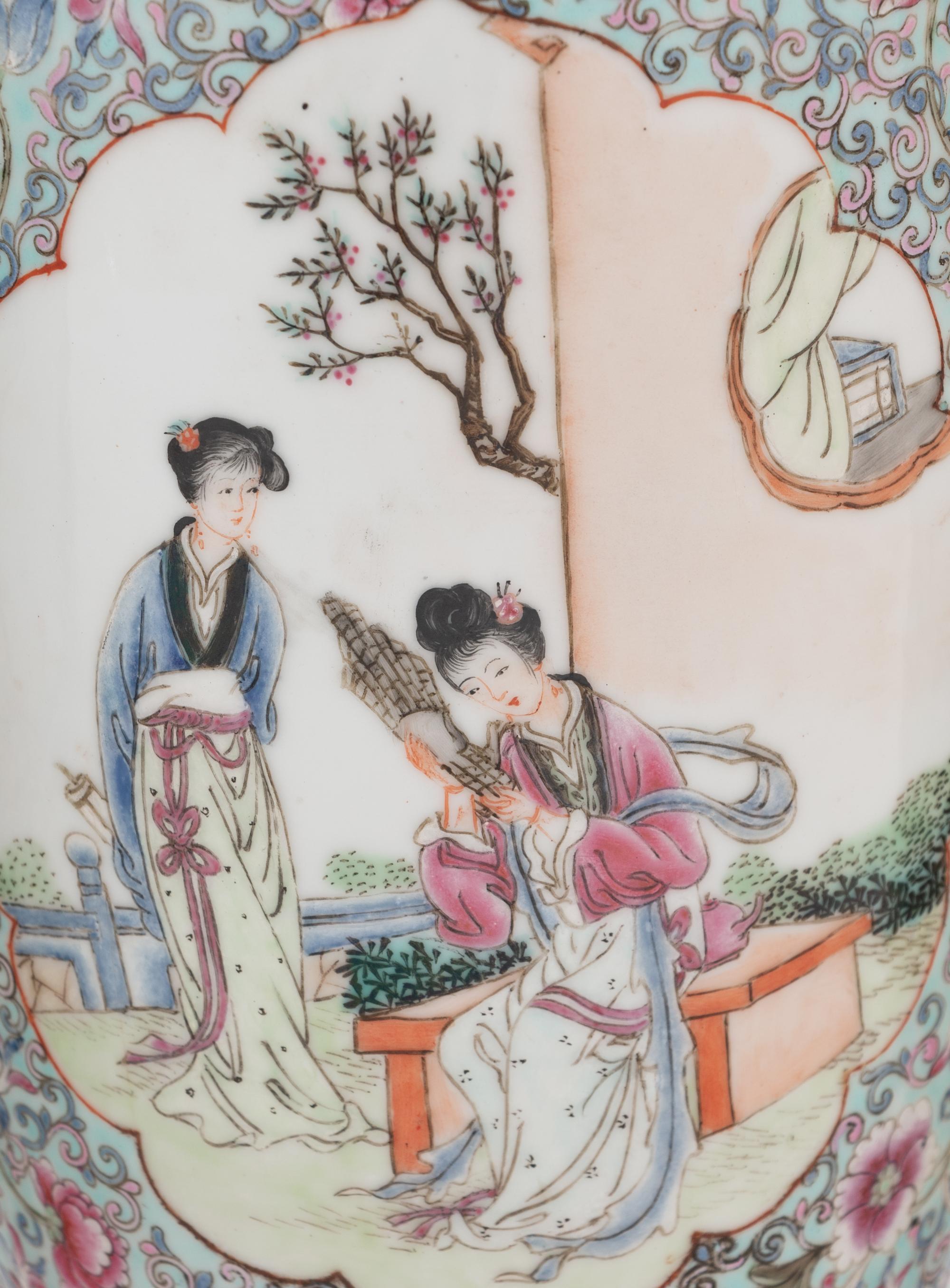 Six Chinese Famille Rose Porcelain Vases
