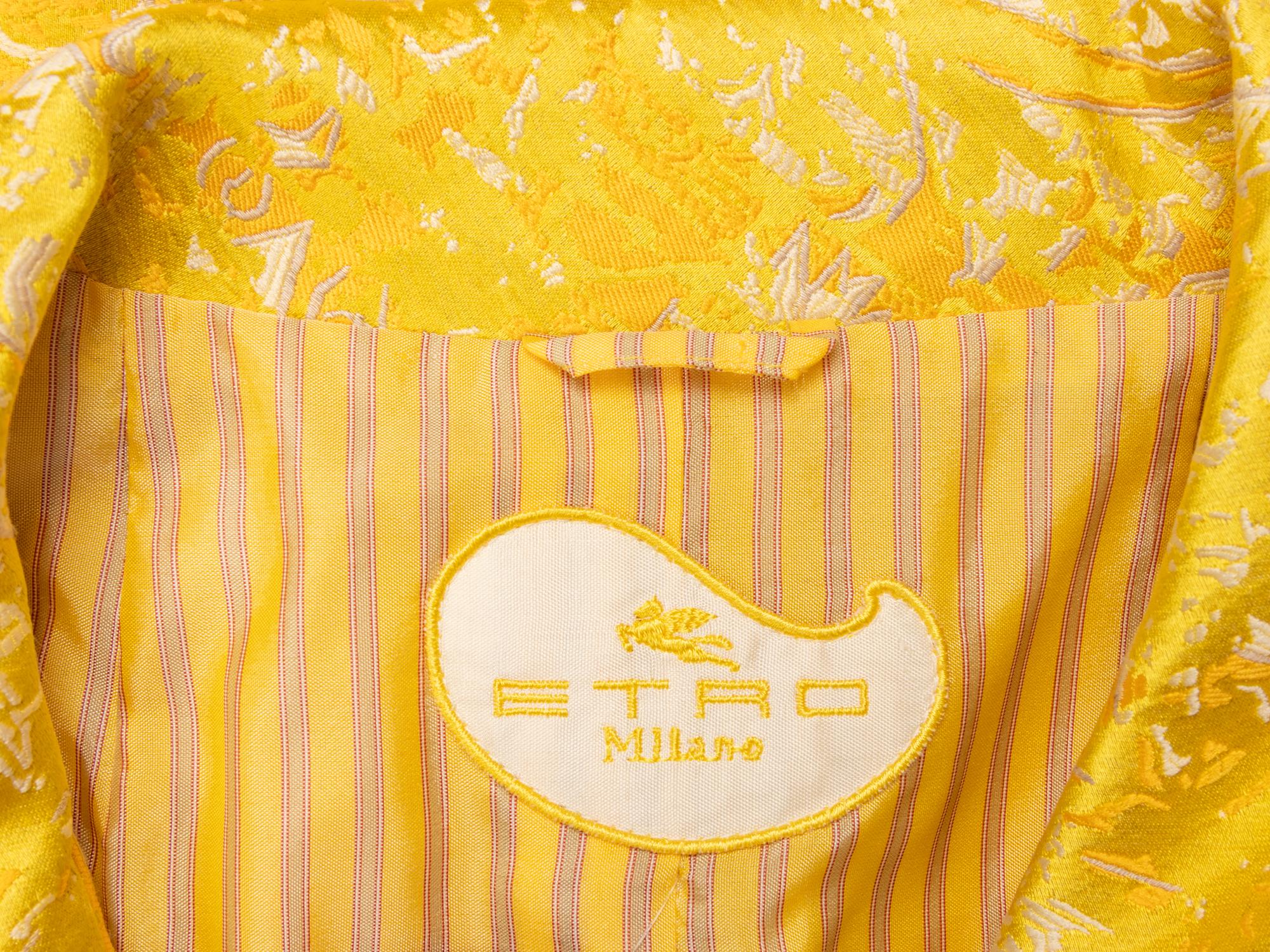 ETRO, YELLOW JACQUARD COAT
