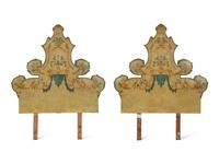 A Pair of Venetian Style Painted Headboards