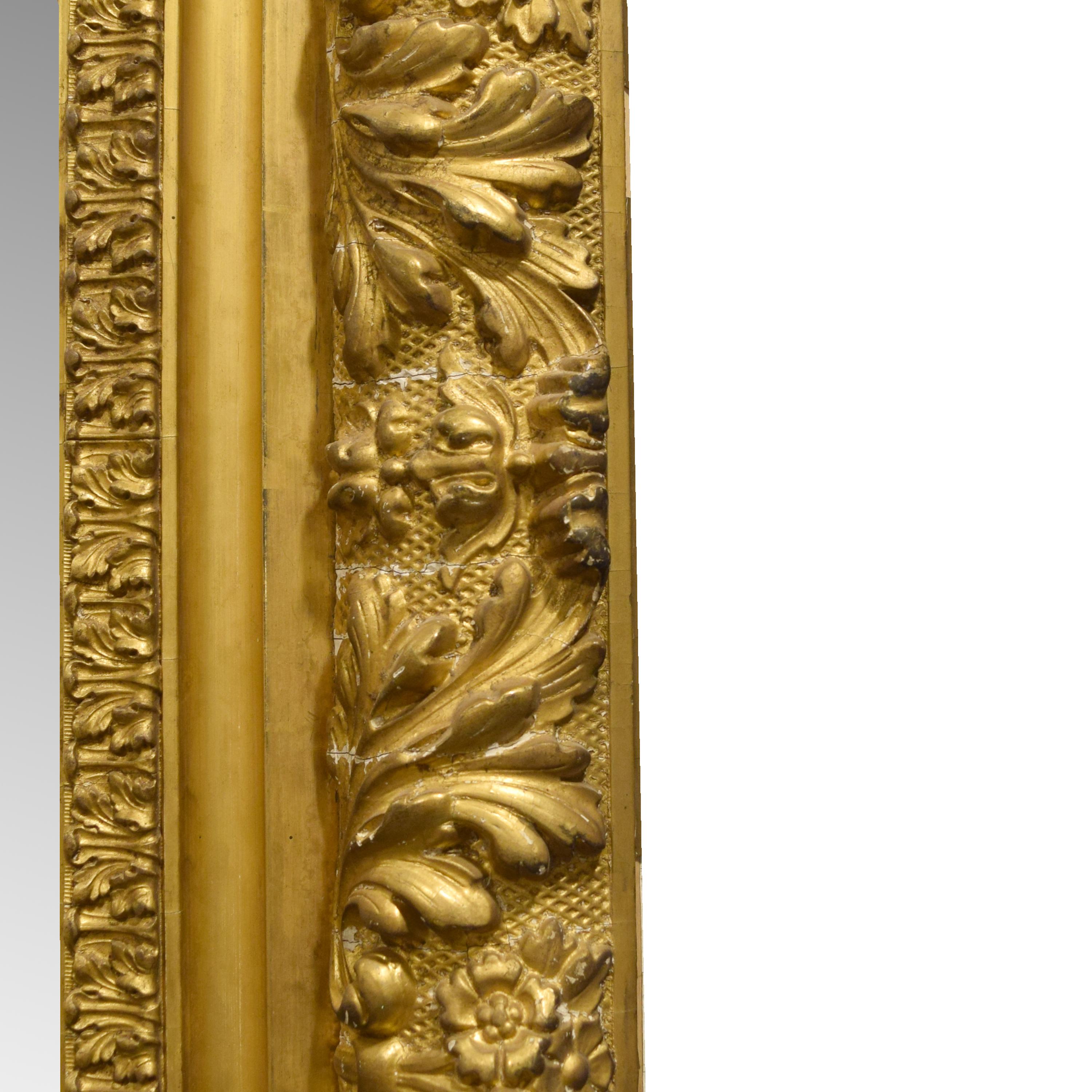 A Large Giltwood Frame with Mirror 61" W x 5" D x 89" H — United States, 19th Century
