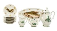 Two Continental Porcelain Services Width of fish platter 22 inches.