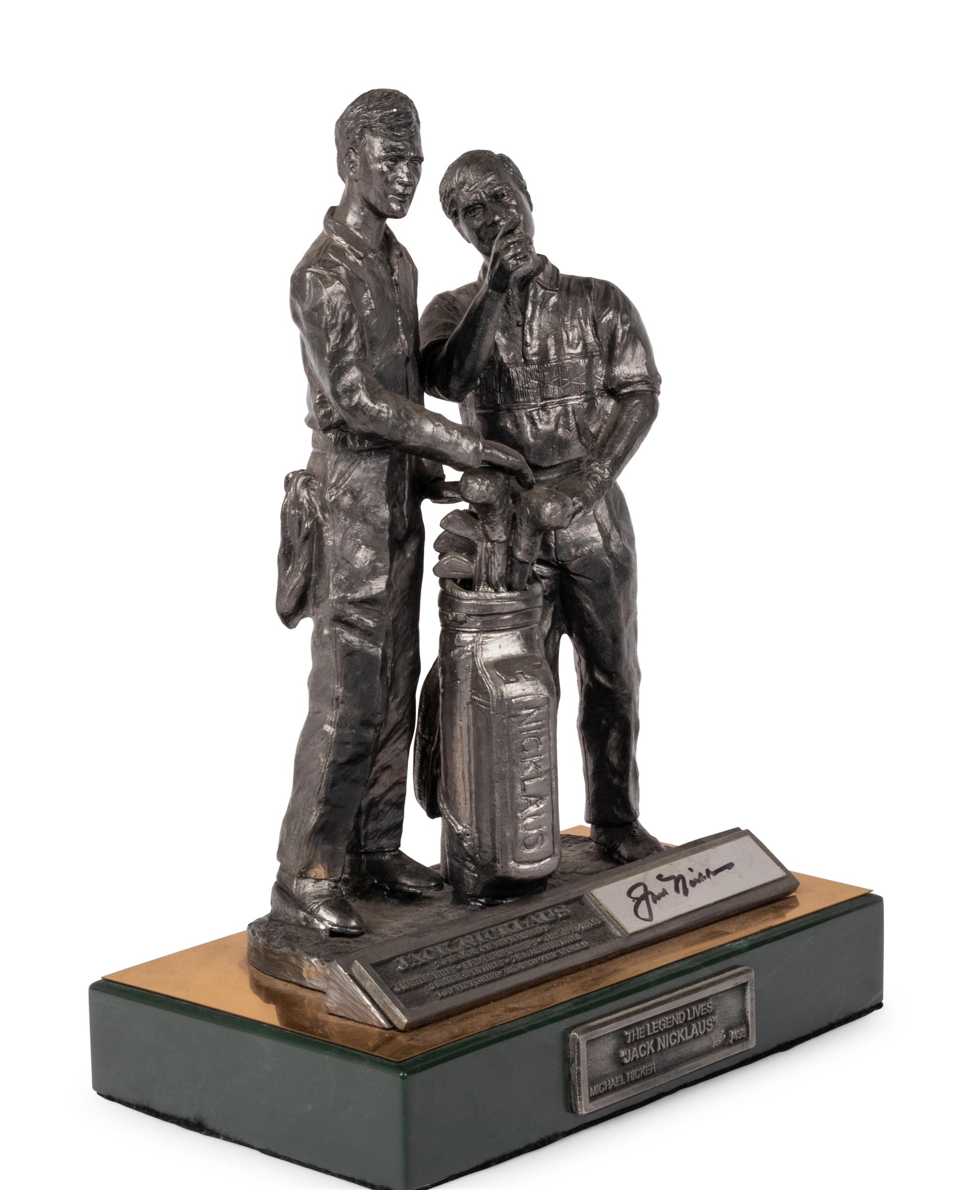 A Jack Nicklaus Signed Autograph Michael Ricker "The Legend Lives" Limited Edition Pewter Sculpture