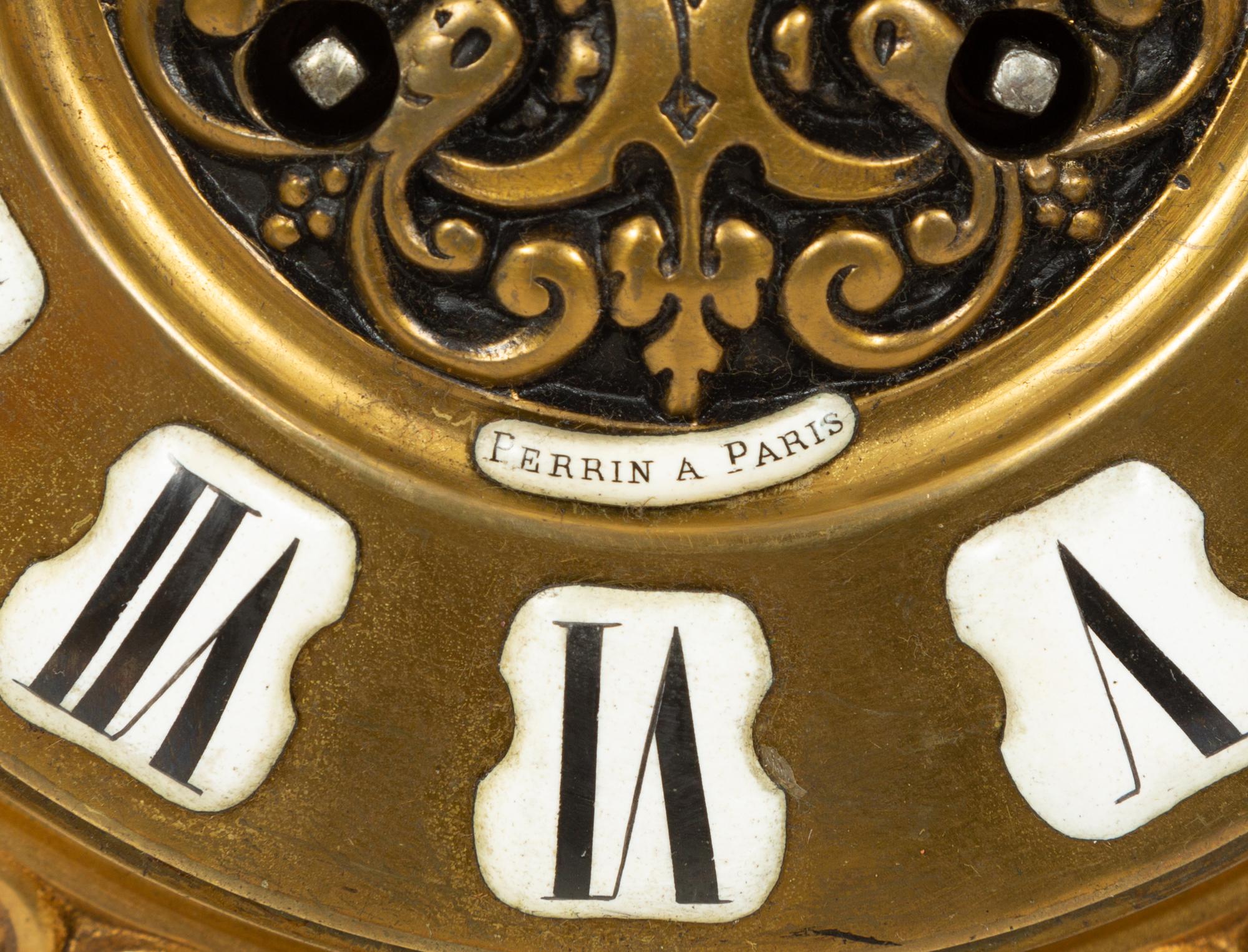 A Napoleon III Gilt Bronze Cartel Clock by Perrin, Paris