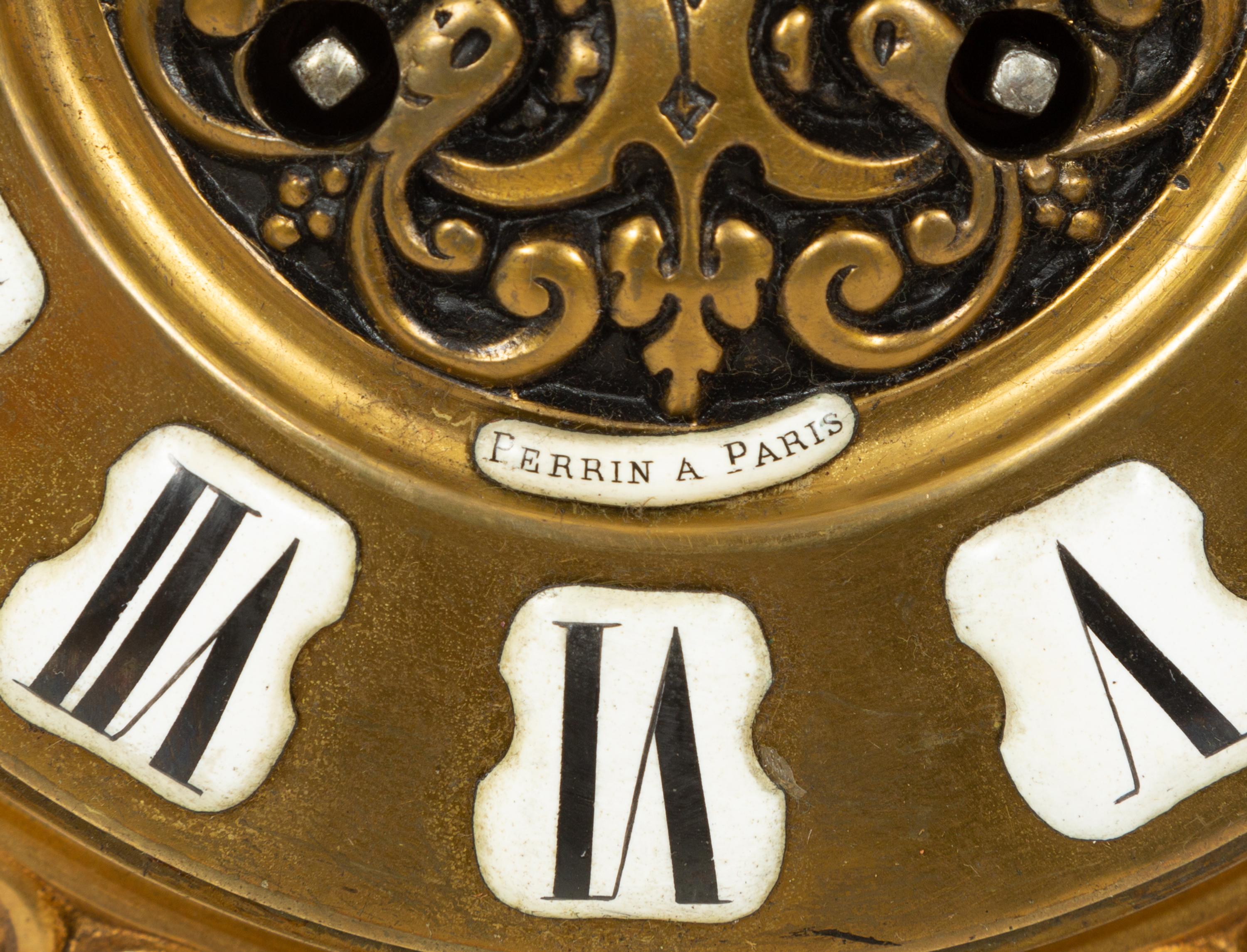 A Napoleon III Gilt Bronze Cartel Clock by Perrin, Paris