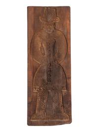 A Pair of Large Carved Wood Figural Butter Biscuit Molds