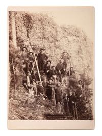 [WESTERN AMERICANA]. A group of 2 photographs of surveyors with equipment, incl. example by John C.H. GRABILL, South Dakota, 1888.
