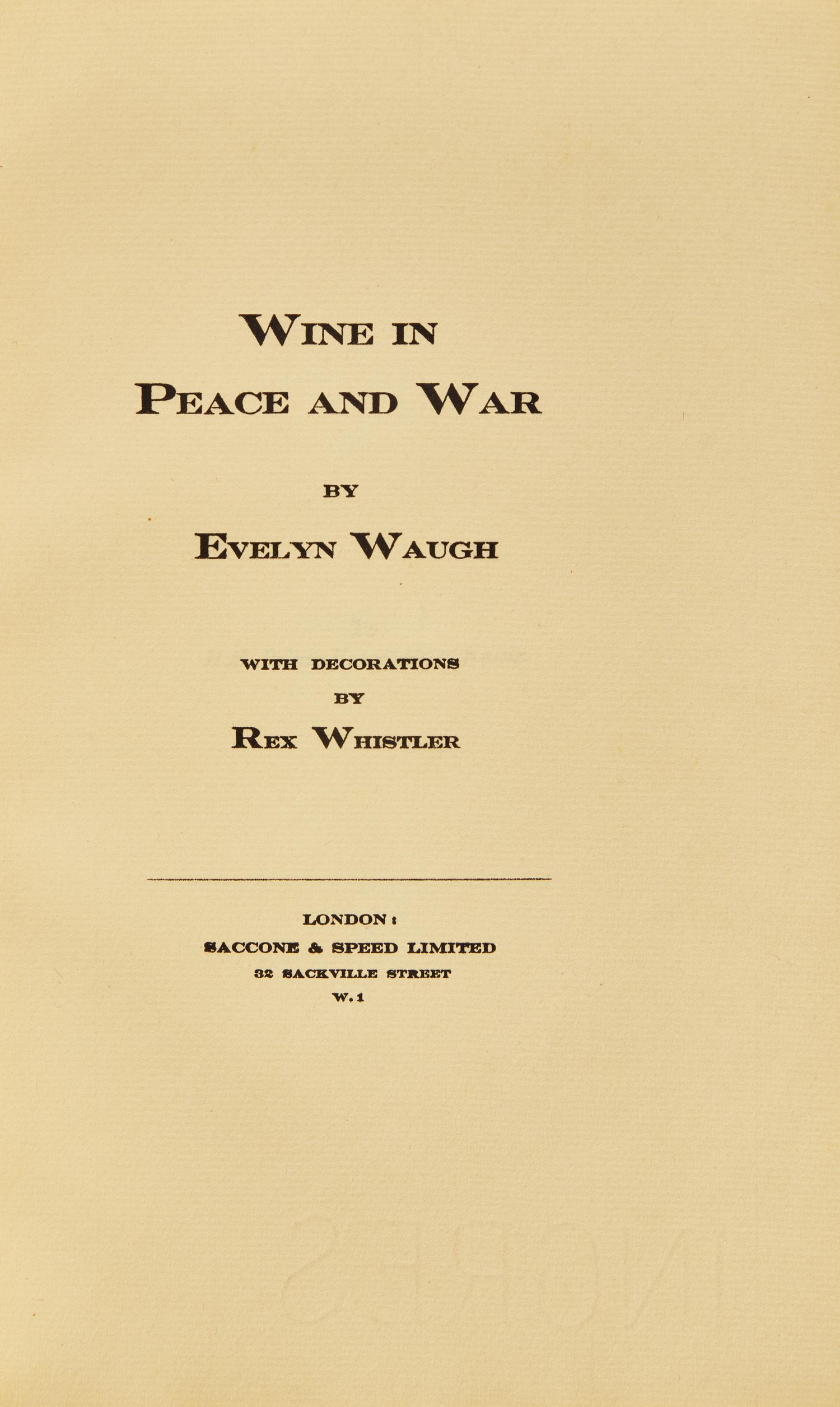 [Literature] Waugh, Evelyn. Wine in Peace and War