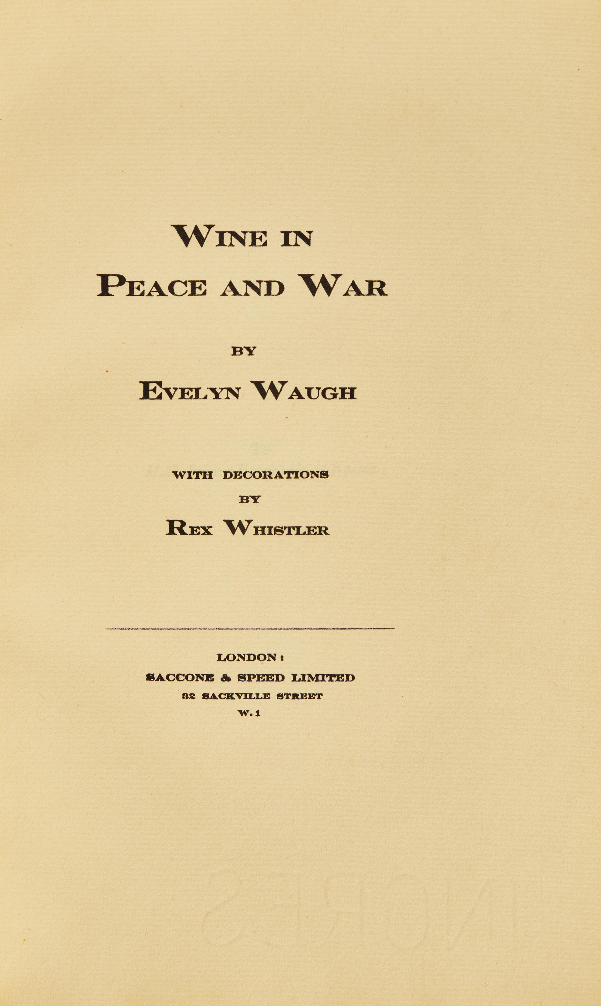 [Literature] Waugh, Evelyn. Wine in Peace and War