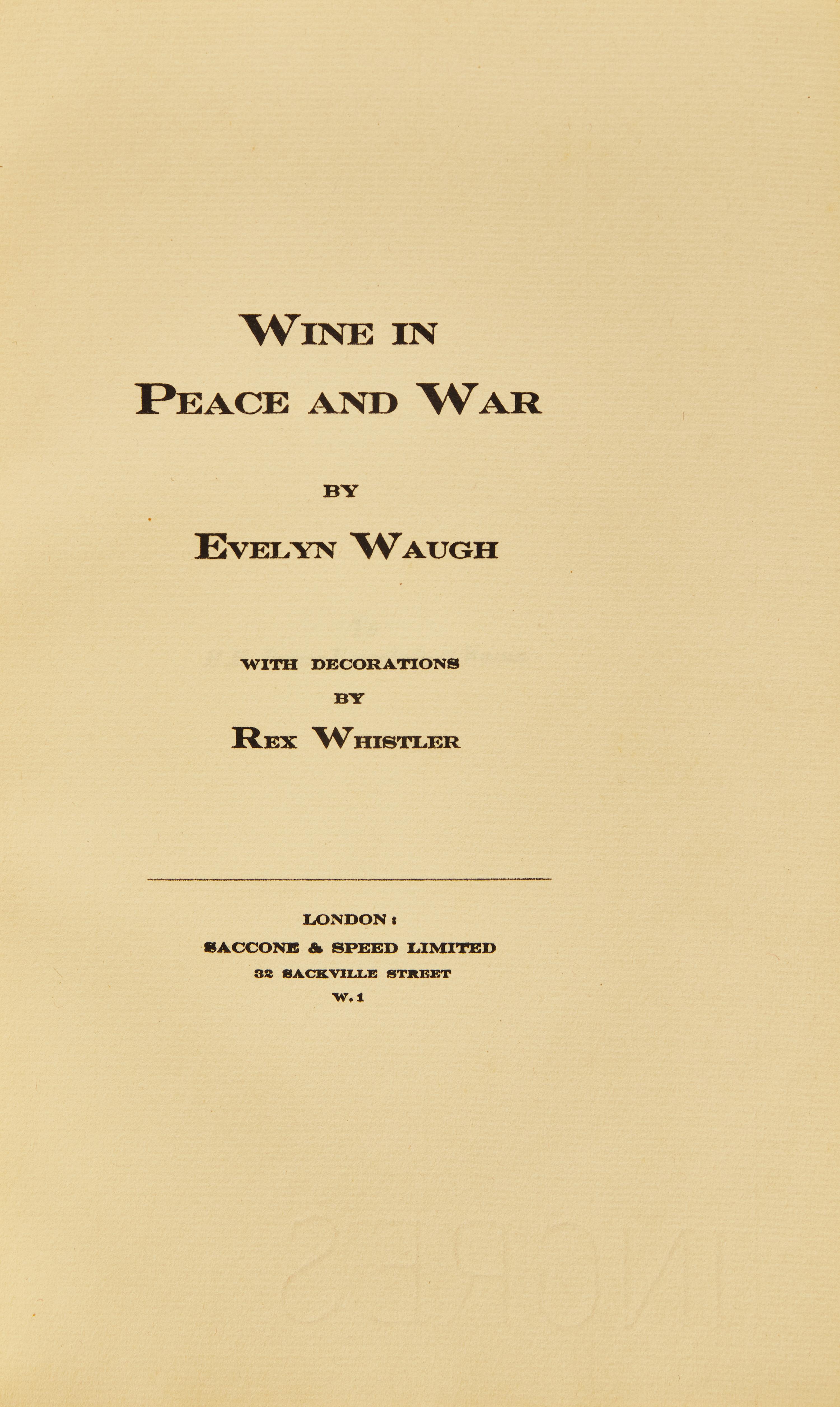 [Literature] Waugh, Evelyn. Wine in Peace and War