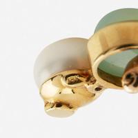 Three Pairs of 18K Yellow Gold and Gem-Set Earrings