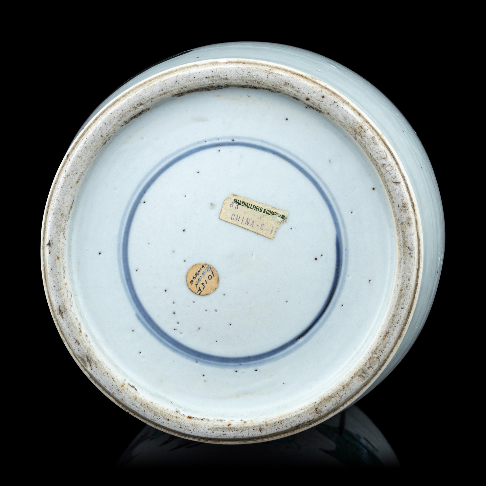 A Doucai Porcelain 'Fu Lu Shou' Rouleau Vase