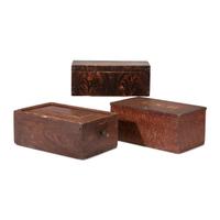 Three Grain Paint Decorated Document Boxes