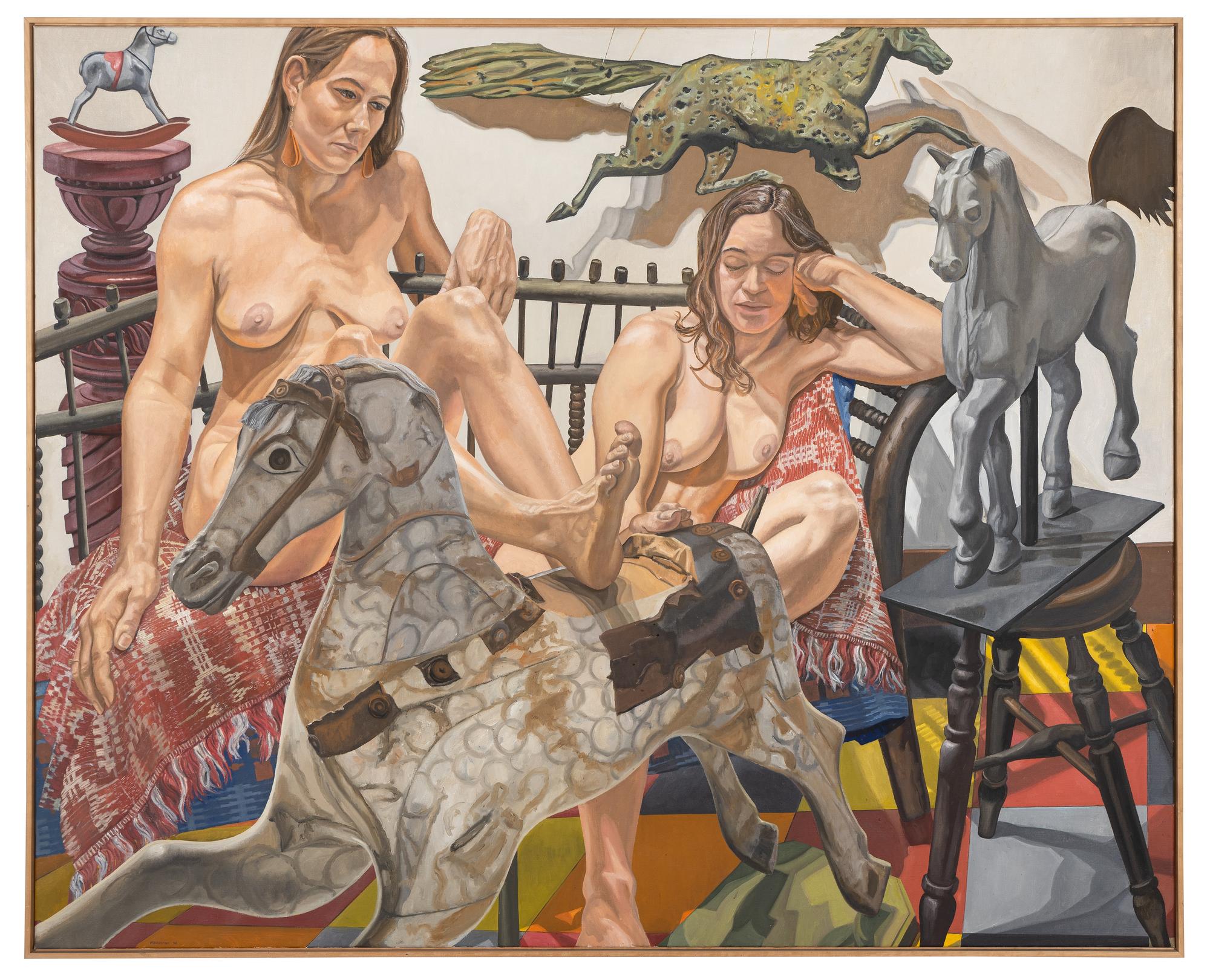 Models with Folk Art Horses , 1992