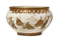 A Large Japanese Satsuma Porcelain Jardinière