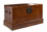 A Massive Chinese Camphor Wood Clothes Storage Chest and Stand, Yixiang Height 28 x width 60 x depth 28 1/2 inches. — 18TH/19TH CENTURY