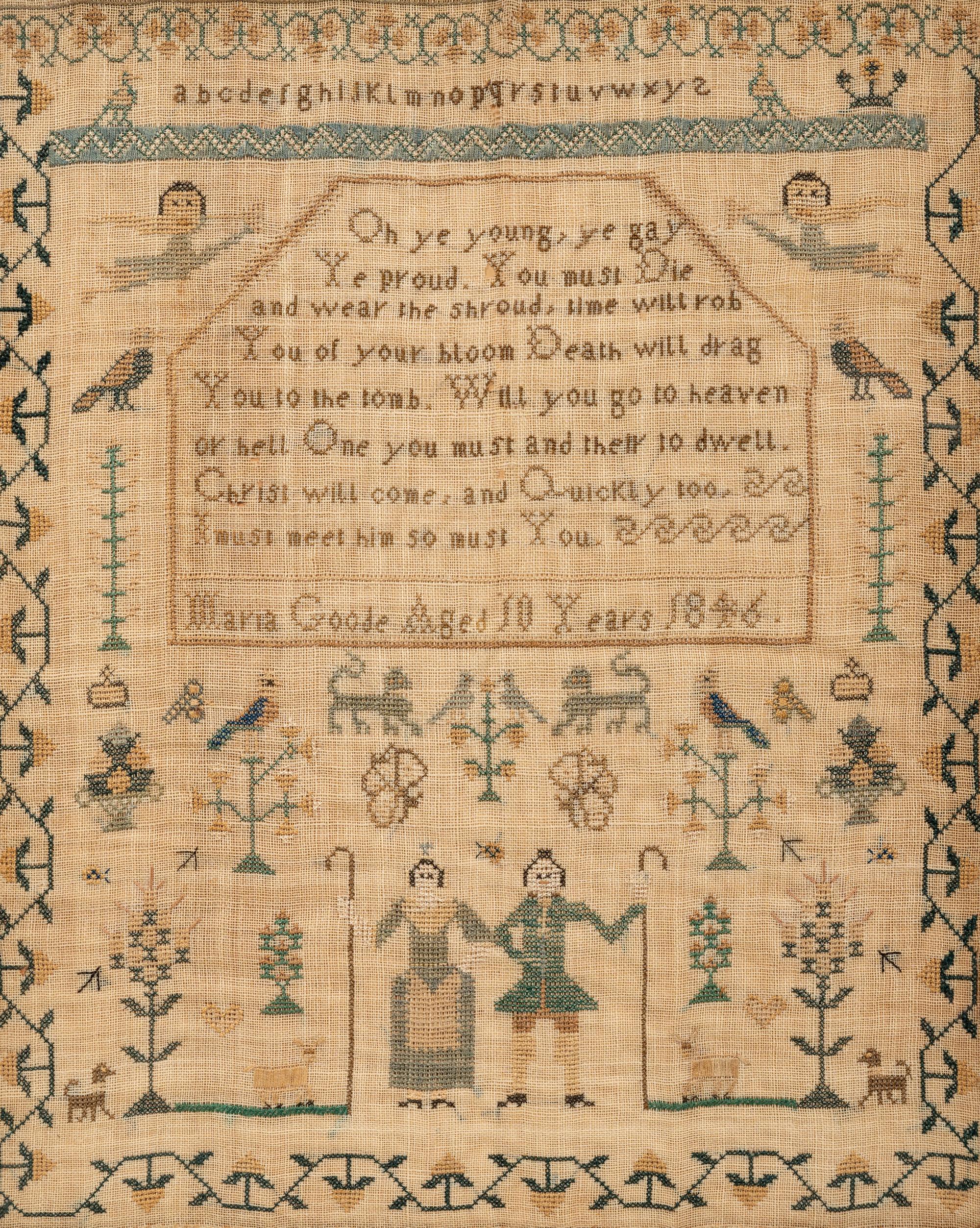 An English Needlework Schoolgirl’s Sampler