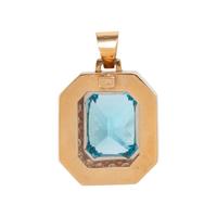 BLUE TOPAZ AND DIAMOND PENDANT