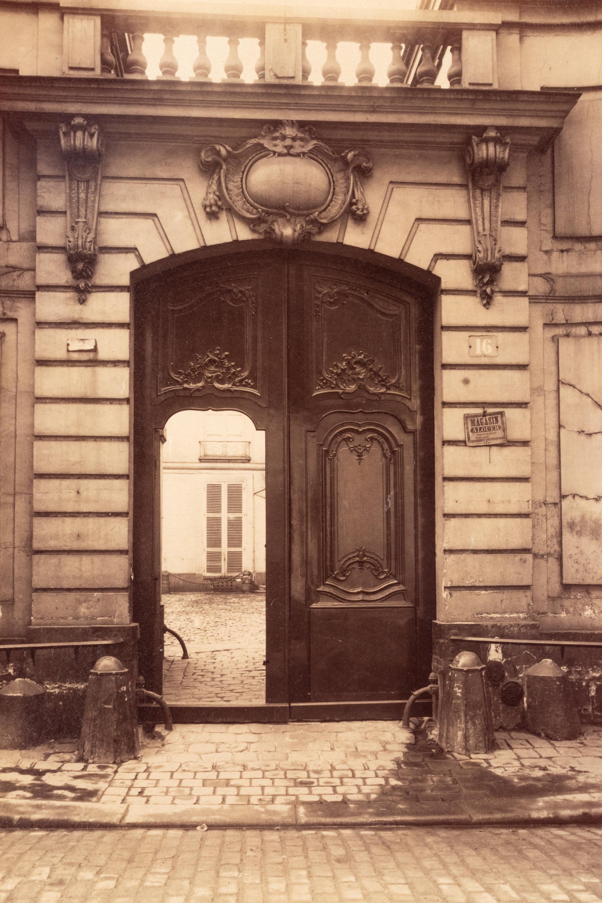 A group of four photographs (Hôtel de Beauvais, 68 rue François Miron , 1902; [Hôtel de Lauzun, quai d'Anjou] , 1905; Hôtel d'Argouges de Lyon, rue Séguier 16 , 1900; Plessis Piquet [Entrée pittoresque, Châtillon] , 1921)