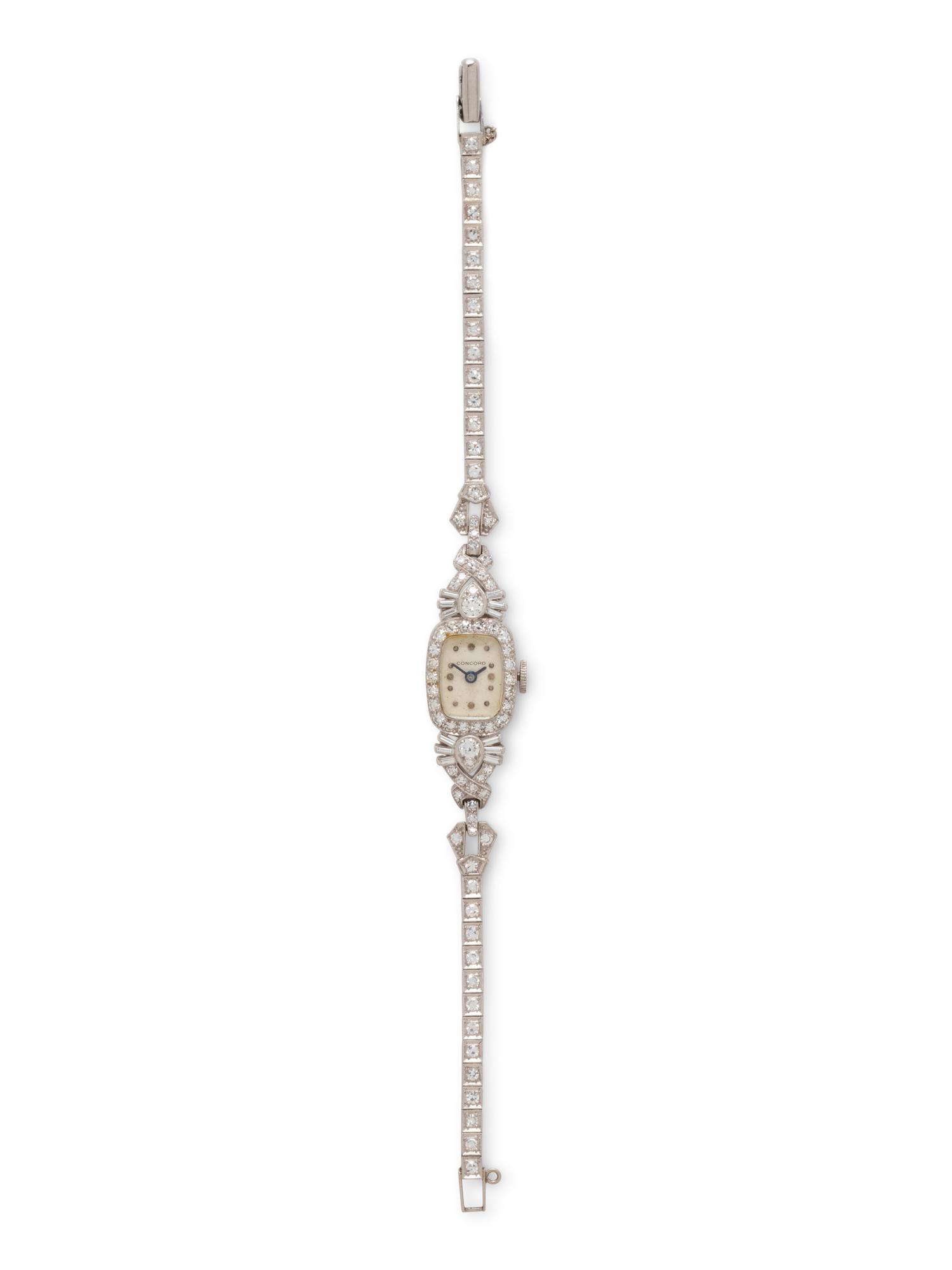 CONCORD, PLATINUM AND DIAMOND WATCH