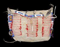 A Sioux Beaded and Quilled Possible Bag Height 18 x width 19 1/2 inches.