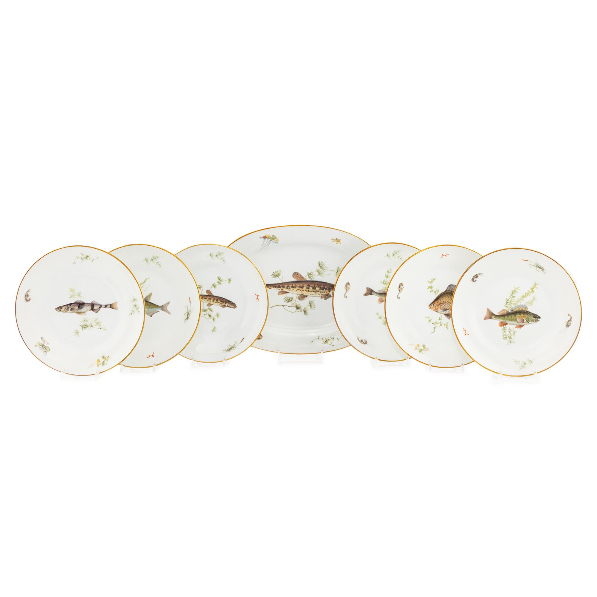 A Richard Ginori Porcelain Fish Service