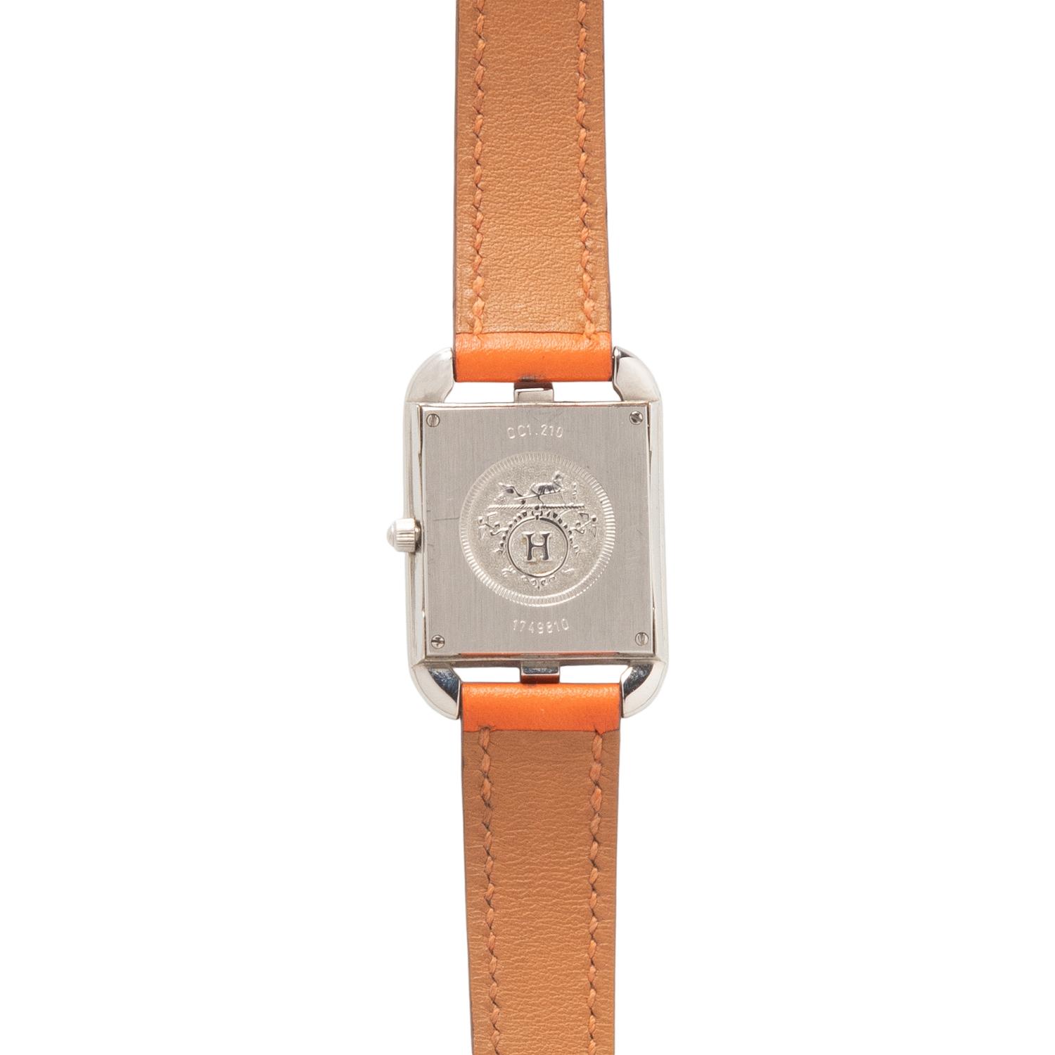 HERMÈS, REF. CC1.210 STAINLESS STEEL 'CAPE COD' WATCH