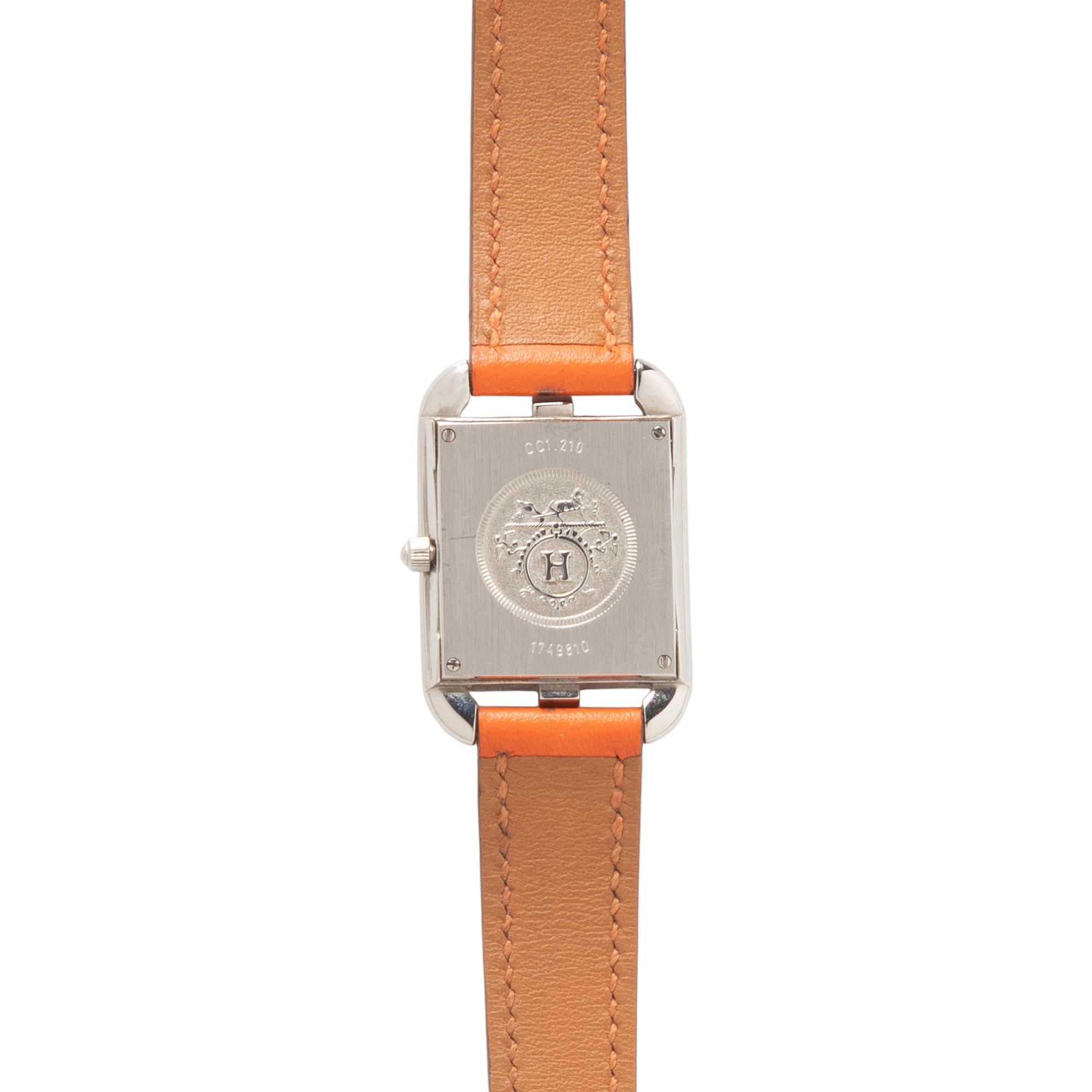 HERMÈS, REF. CC1.210 STAINLESS STEEL 'CAPE COD' WATCH