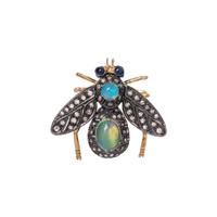 OPAL, SAPPHIRE AND DIAMOND BEE BROOCH