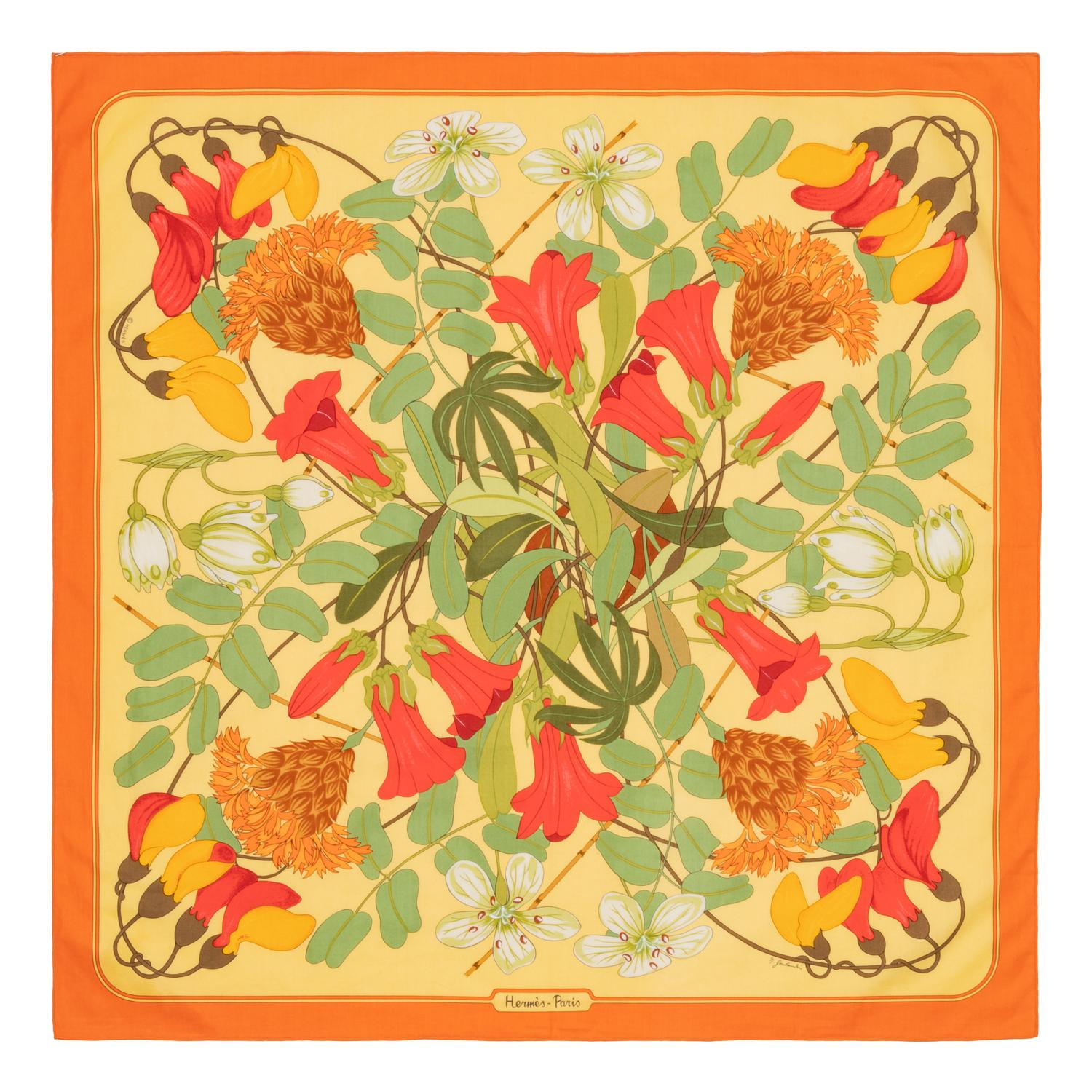 Four Hermès 70cm Cotton Scarf, 1990-2010s