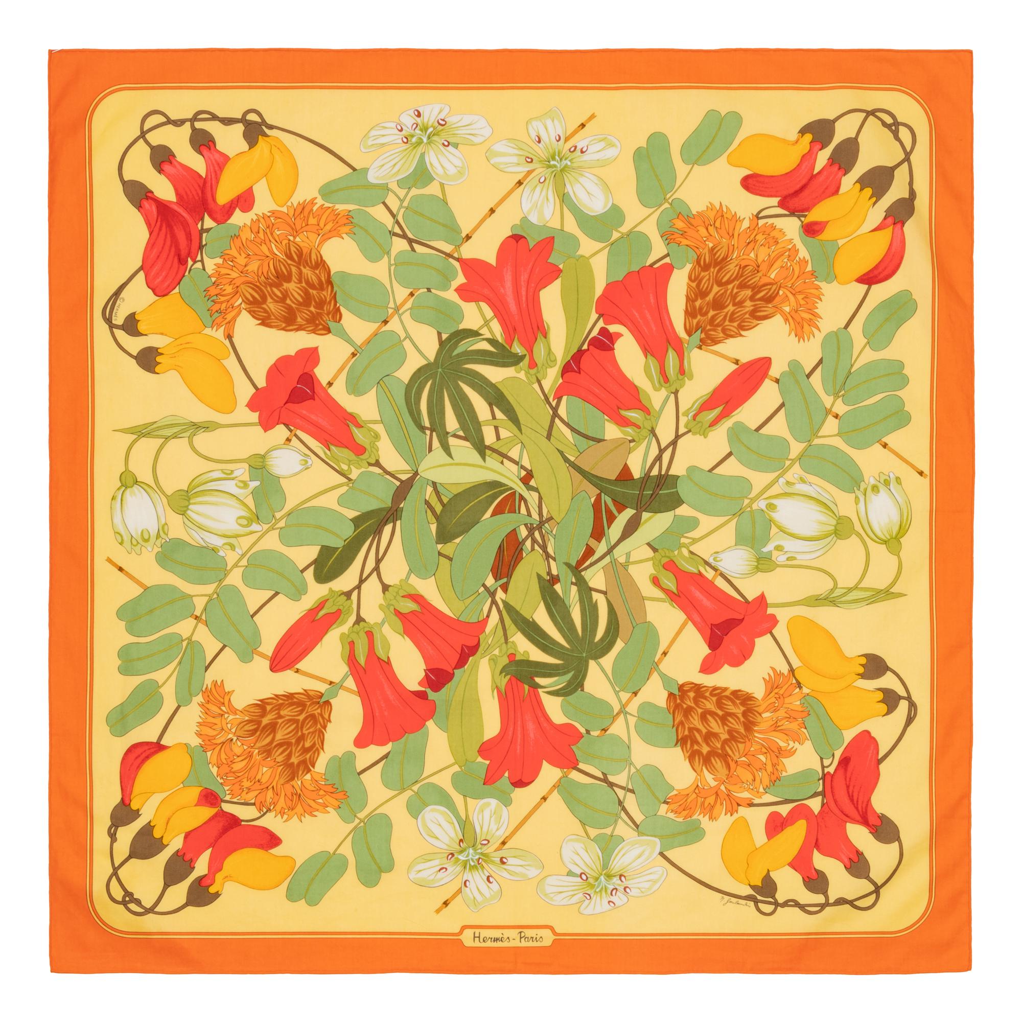 Four Hermès 70cm Cotton Scarf, 1990-2010s