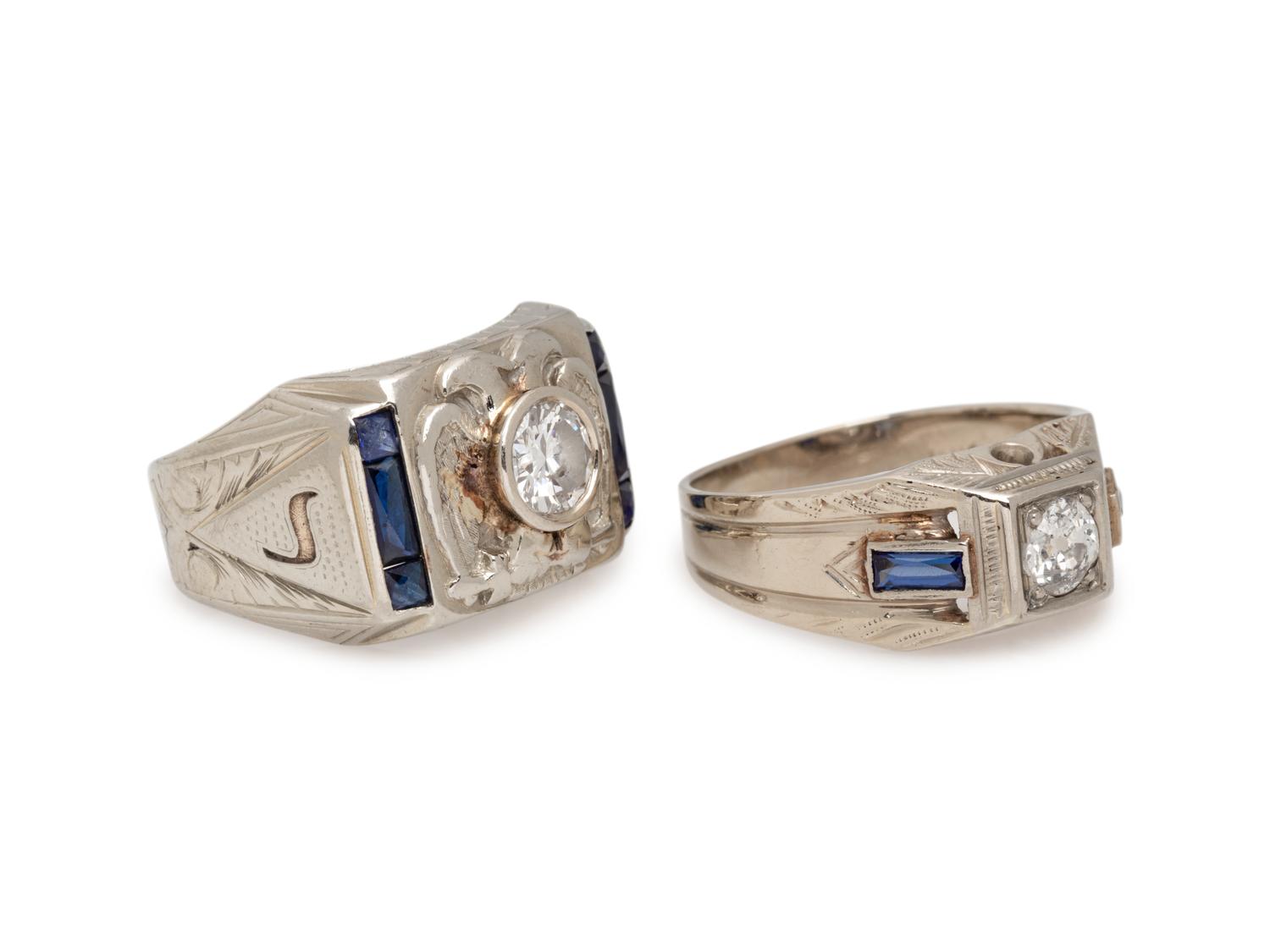 COLLECTION OF WHITE GOLD AND DIAMOND RINGS