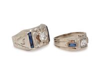 COLLECTION OF WHITE GOLD AND DIAMOND RINGS