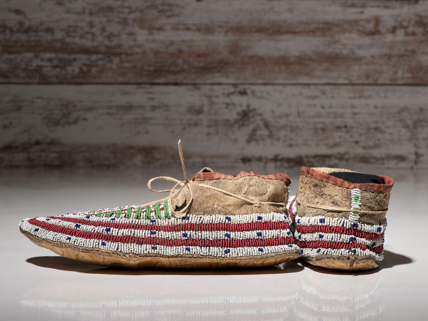 Sioux Beaded Hide Moccasins