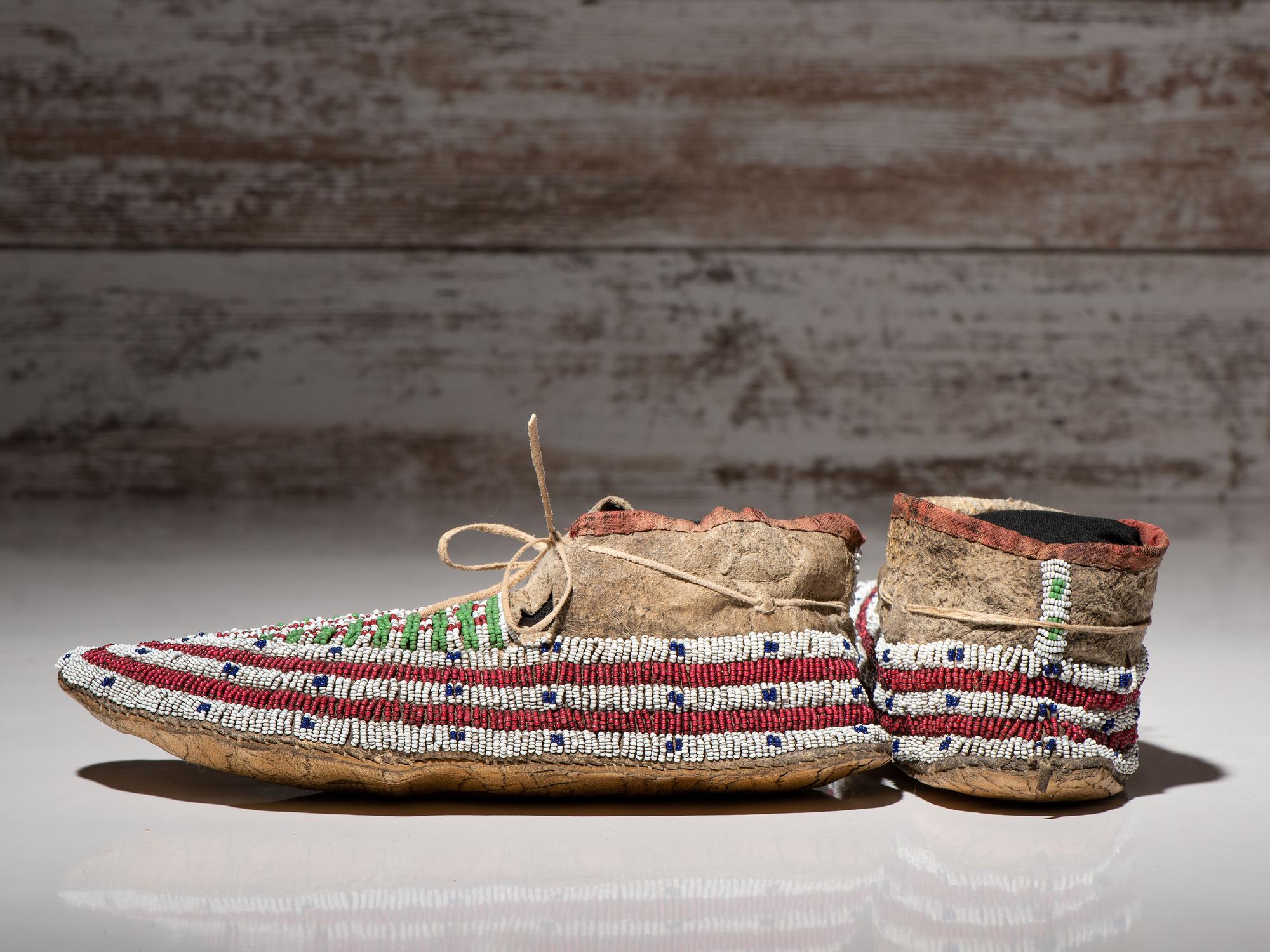 Sioux Beaded Hide Moccasins