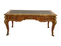 A Louis XV Style Kingwood Gilt Bronze Mounted Bureau Plat