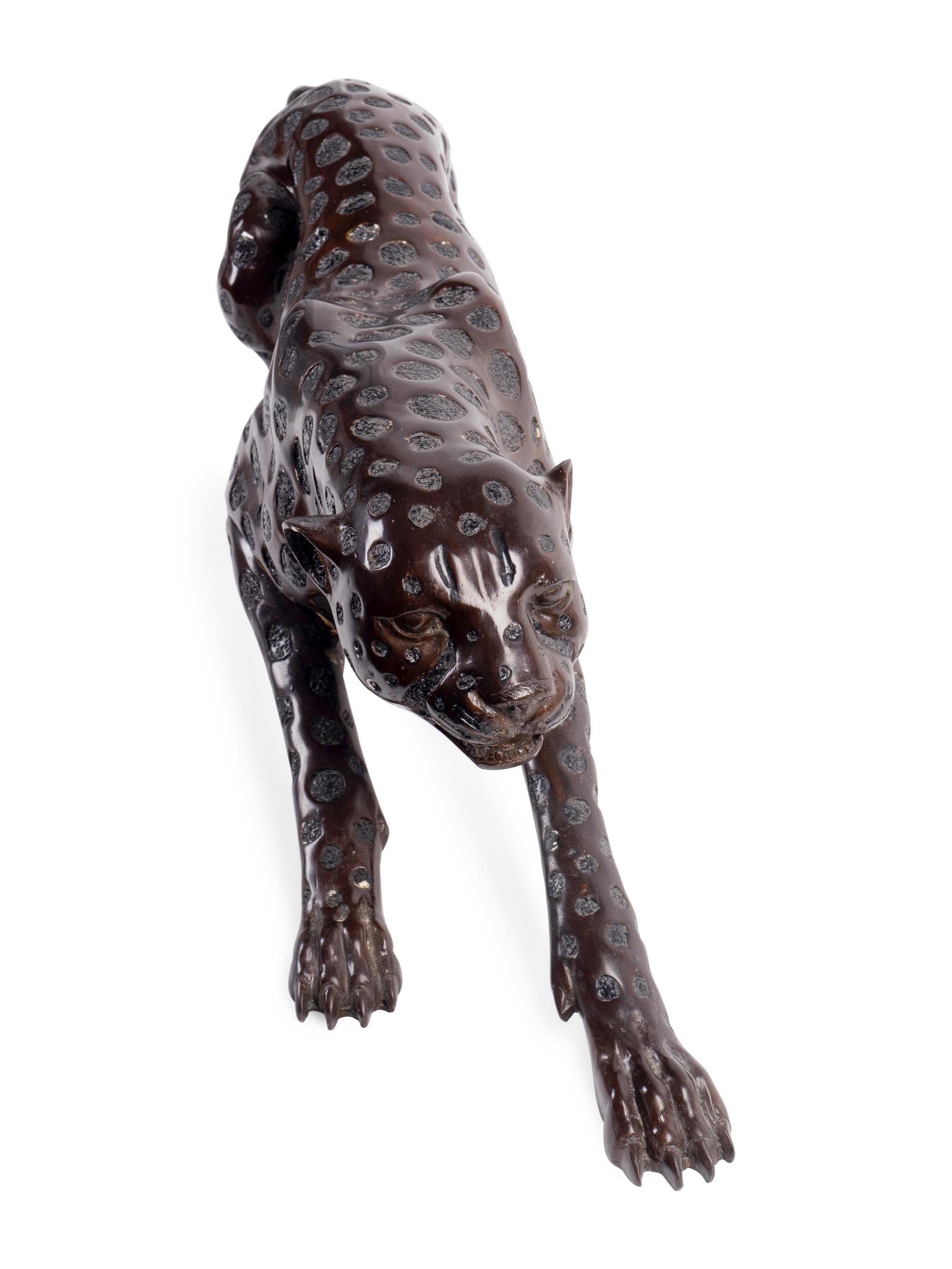 An Art Deco Style Bronze Stalking Cheetah — 20TH CENTURY