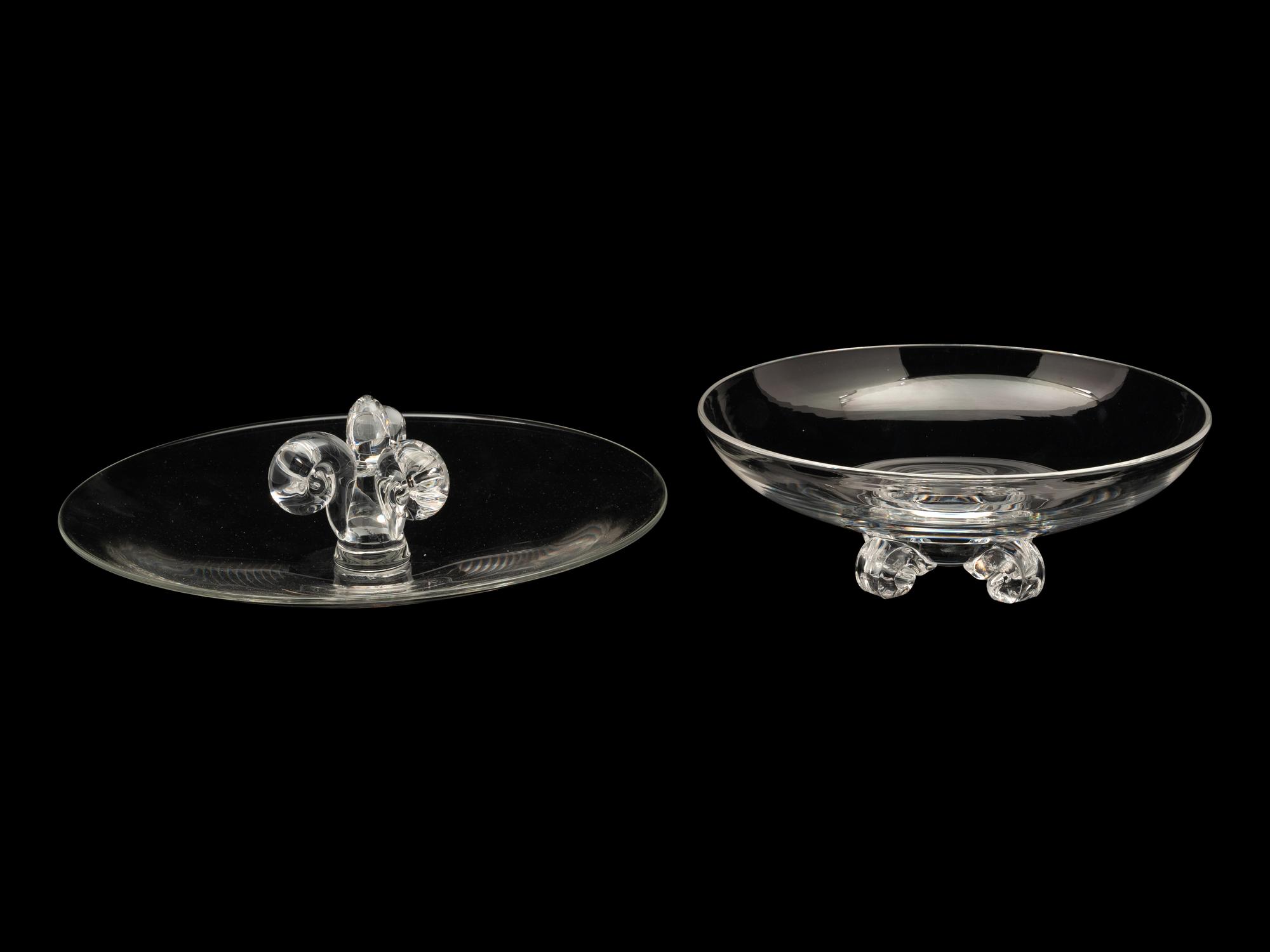 Two Steuben Glass Serving Dishes