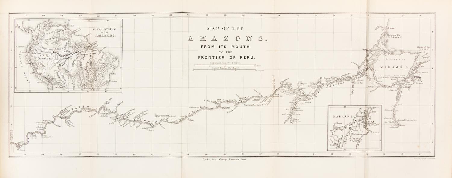 BATES, Henry Walter (1825-1892). The Naturalist on the River Amazons. London, 1863. FIRST EDITION, PUBLISHER'S PRESENTATION COPY.