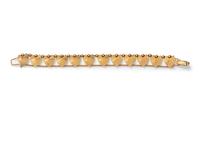 A Retro 14 Karat Yellow Gold Heart Motif Demi-Parure,
