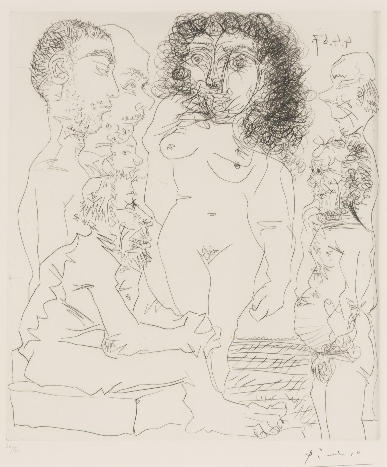 Pablo Picasso (Spanish, 1881–1973) — Réflexion du vieux peintre sur la femme (from 60 Series ), 1967