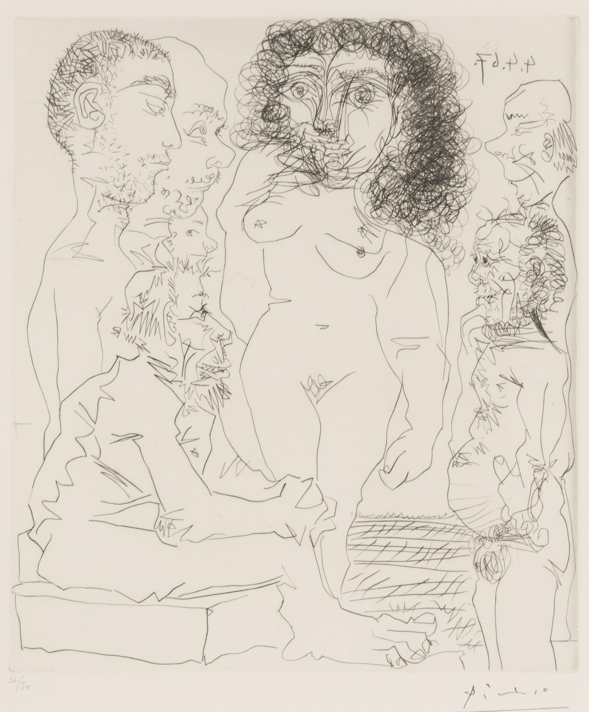 Pablo Picasso (Spanish, 1881–1973) — Réflexion du vieux peintre sur la femme (from 60 Series ), 1967