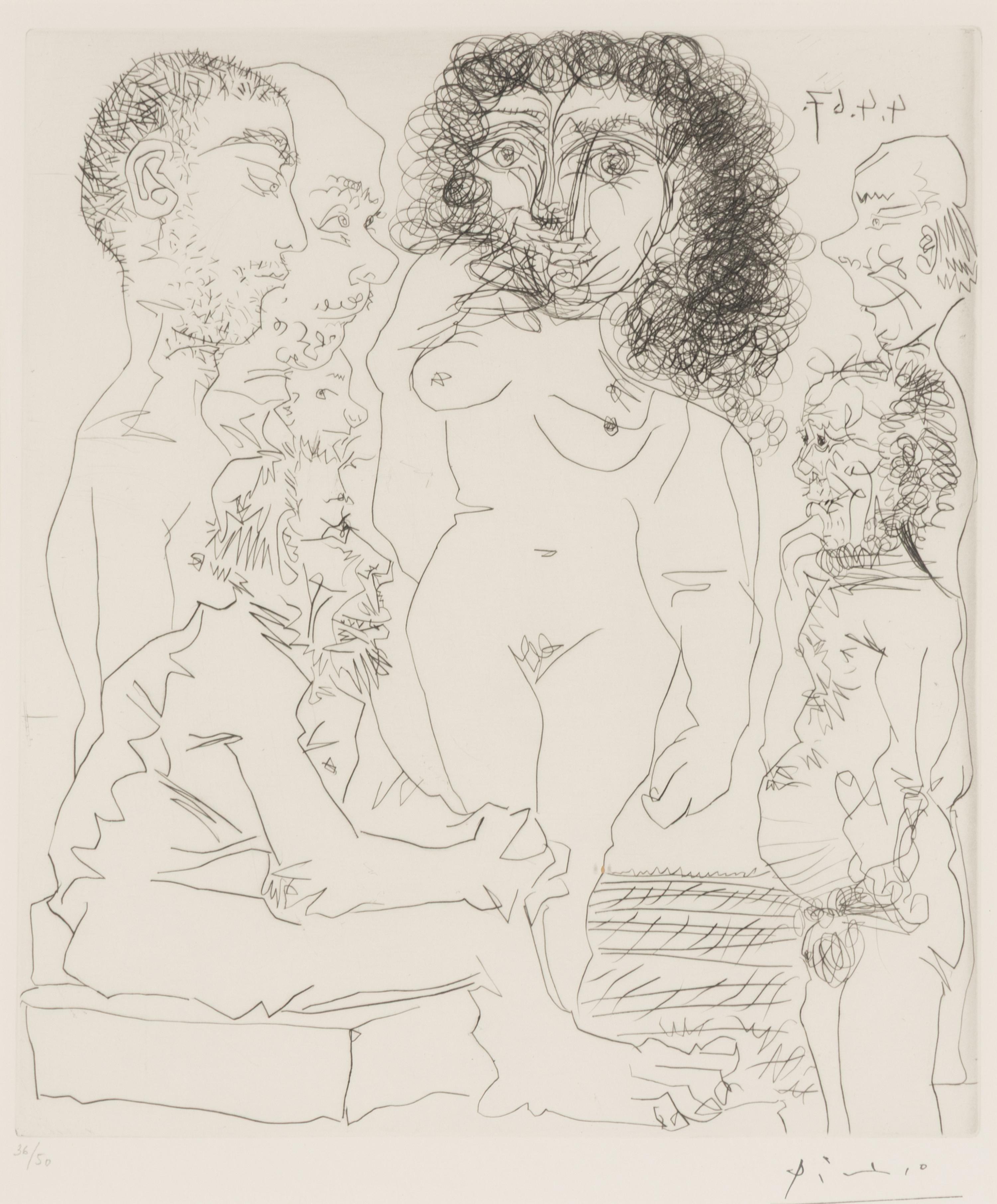 Pablo Picasso (Spanish, 1881–1973) — Réflexion du vieux peintre sur la femme (from 60 Series ), 1967