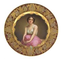 A Royal Vienna Porcelain Cabinet Plate, Diameter 9 1/2 inches.