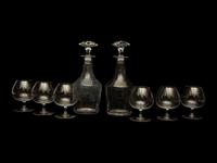 Twelve Bacarrat Degusstation Crystal Cognac Glasses and Two Perfection Whiskey Decanters — 20th Century