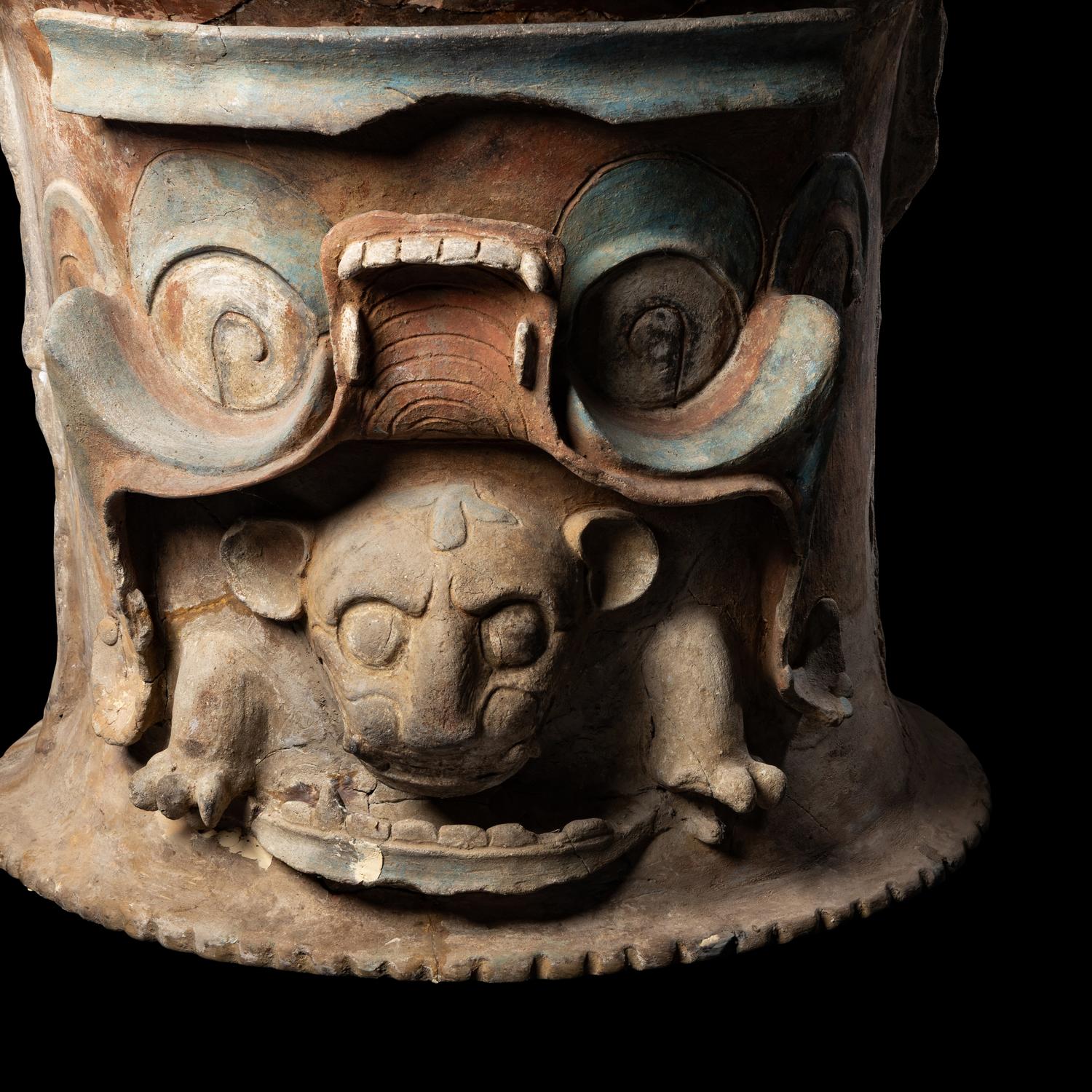 A Maya Painted Terracotta Urn