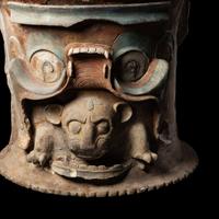 A Maya Painted Terracotta Urn