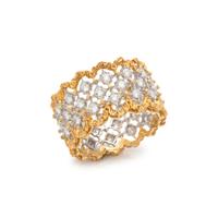 BUCCELLATI, BICOLOR GOLD AND DIAMOND 'ROMBI ETERNELLE' RING