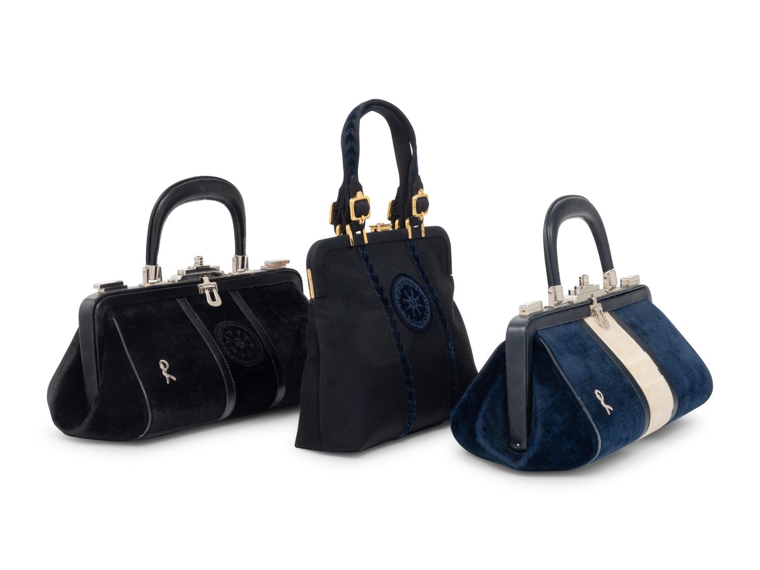 Three Roberta Di Camerino Frame Bags, 1970s